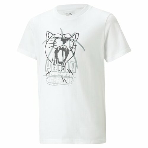 футболка puma modern sports basic tee цвет puma white Футболка спортивная PUMA, размер 152, белый