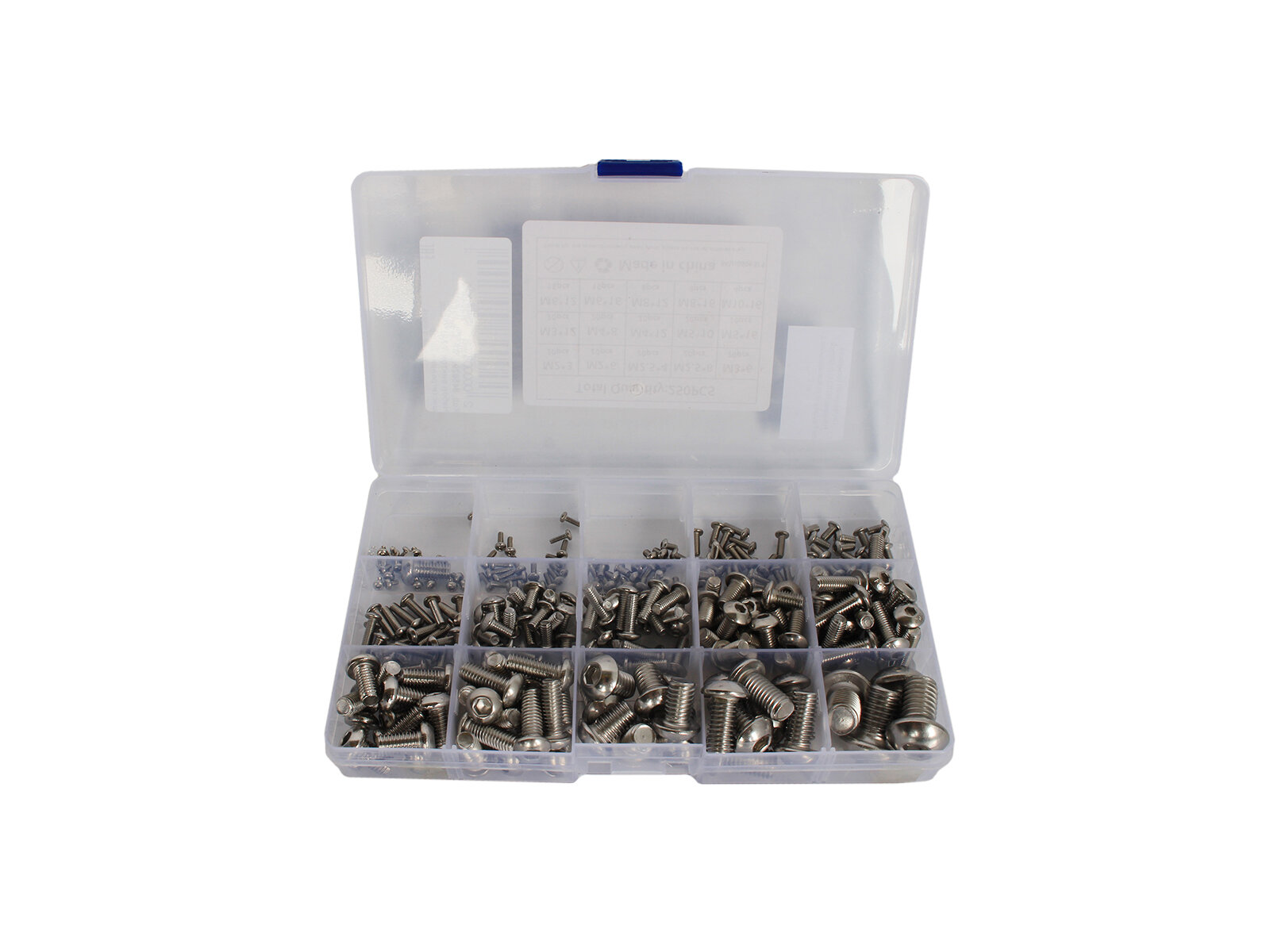 Набор винтов AnroKey М2-М10 под шестигранник нержавеющая сталь