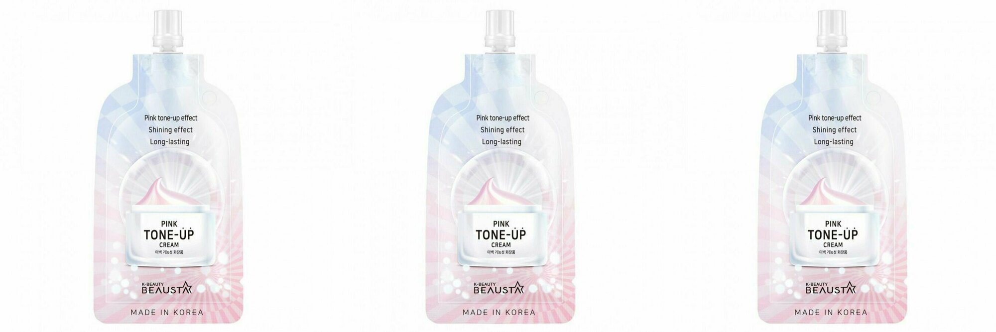 Освежающий крем для лица с экстрактом белых цветов BEAUSTA Pink Tone Up Cream 15мл - фото №1