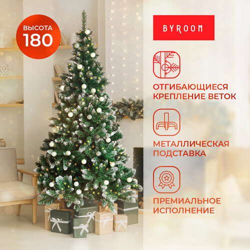 Ель искусственная новогодняя BYROOM Финская заснеженная 180 см, 720 веток (CL-04-180)