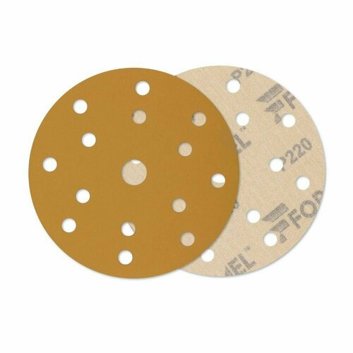 Диск, круг шлифовальный FORMEL DIAMOND на бумажной основе и на липучке 150 мм, 15 отверстий, P220, 100 шт