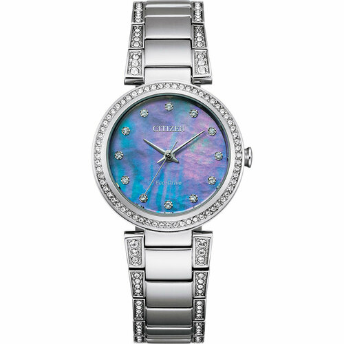 фото Наручные часы citizen, серебряный, голубой