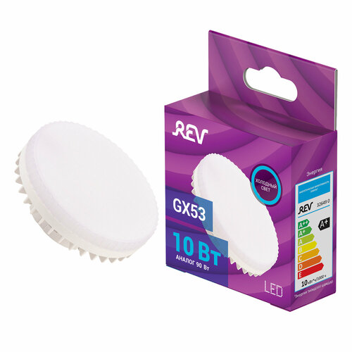 Лампа светодиодная REV 32568 0, GX53, GX, 10 Вт, 4000 К