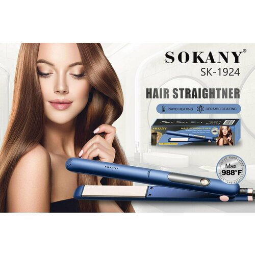 Утюжок для волос SOKANY SK-1924 эргономичный и продуманный дизайн PROFESSIONAL керамическое покрытие синий 88000₽