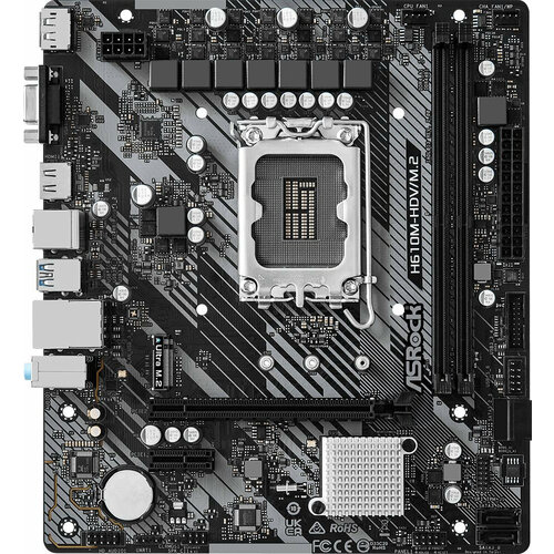 Материнская плата Asrock H610M-HDV/M.2 R2.0, Soc-1700, Intel H610, mATX