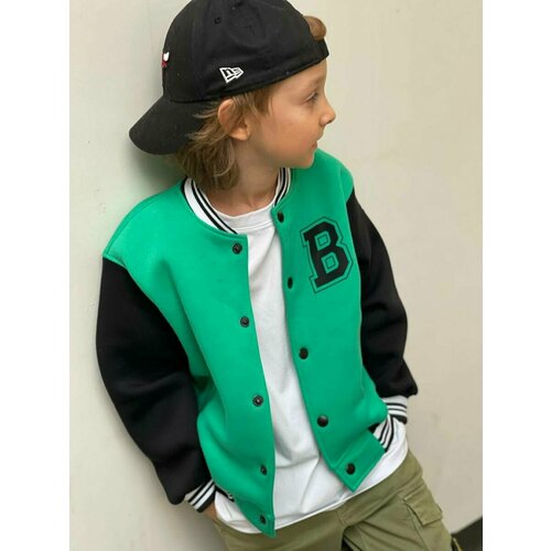 фото Толстовка little bandit, размер 134, черный, зеленый