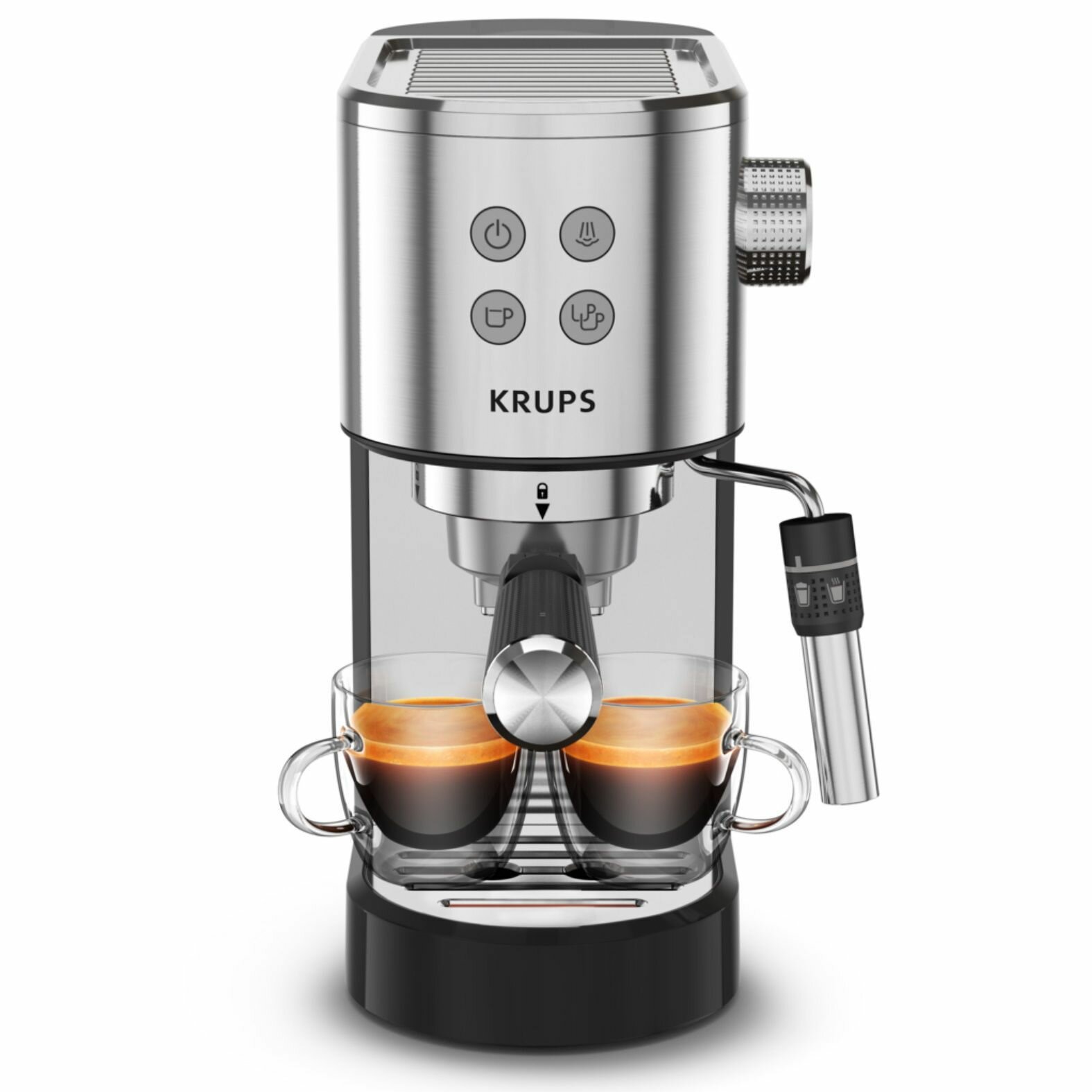 Кофеварка рожковая Krups Virtuoso+ XP444C10, с ручным капучинатором, давление 15 бар, объем резервуара для воды 1 л - фотография № 15