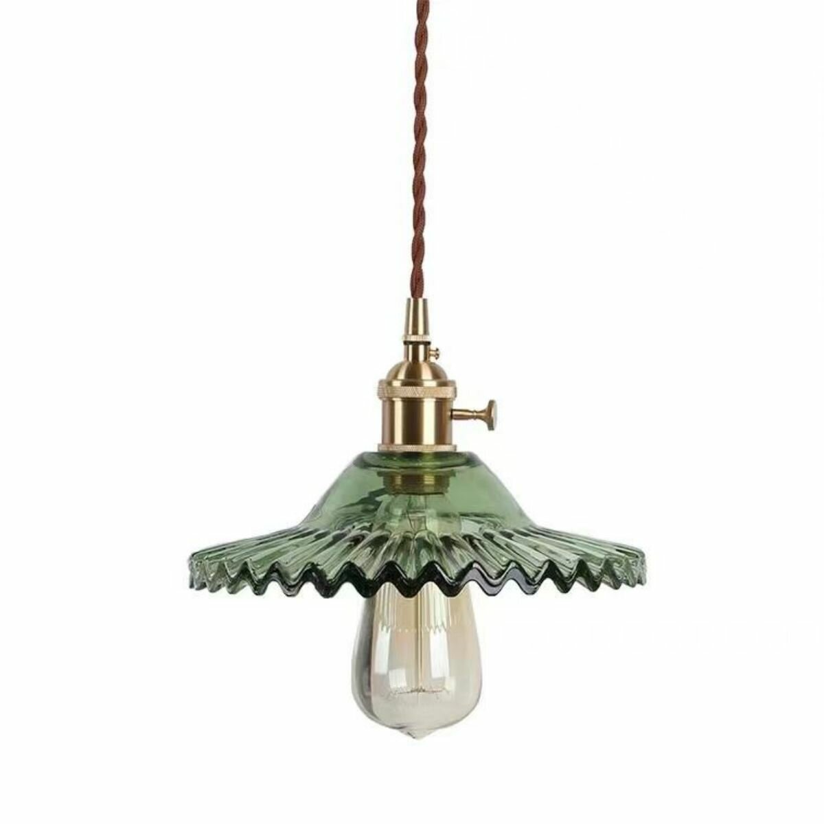 Подвесной светильник, Osairous,659157, стеклянный подвесной светильник в стиле лофт, зеленый, головка E27, источник света в комплект не входит, 5-10 м²