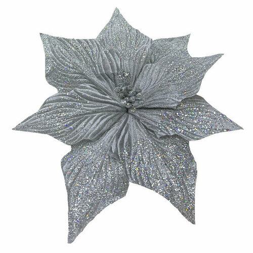 Растение искусственное MAXIJOY Пуансеттия 30см серебряный