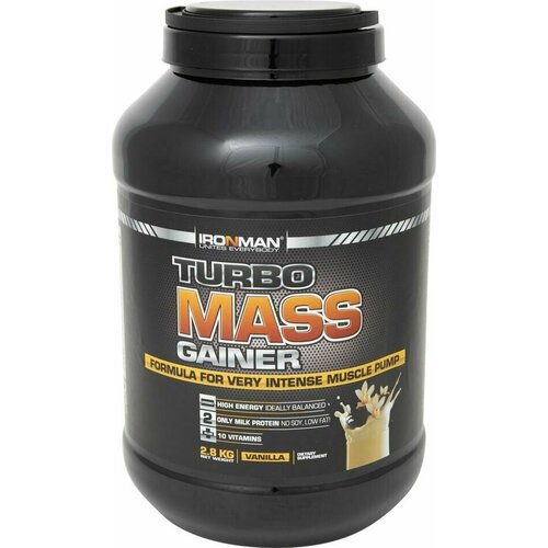 Гейнер IronMan Turbo Mass Gainer Ваниль 2.8кг х 3шт гейнер ironman turbo mass gainer земляника 2 8кг х 3шт