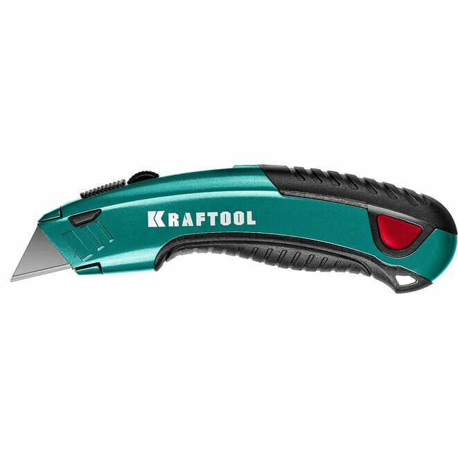KRAFTOOL GRAND-24, универсальный нож с автостопом, 2 трап. лезвия А24 09241_z02