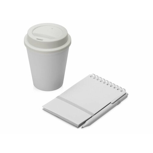 Антибактериальный набор с блокнотом и стаканом Safe work, белый хохлома набор подарочный стакан ручка креманка с крышкой
