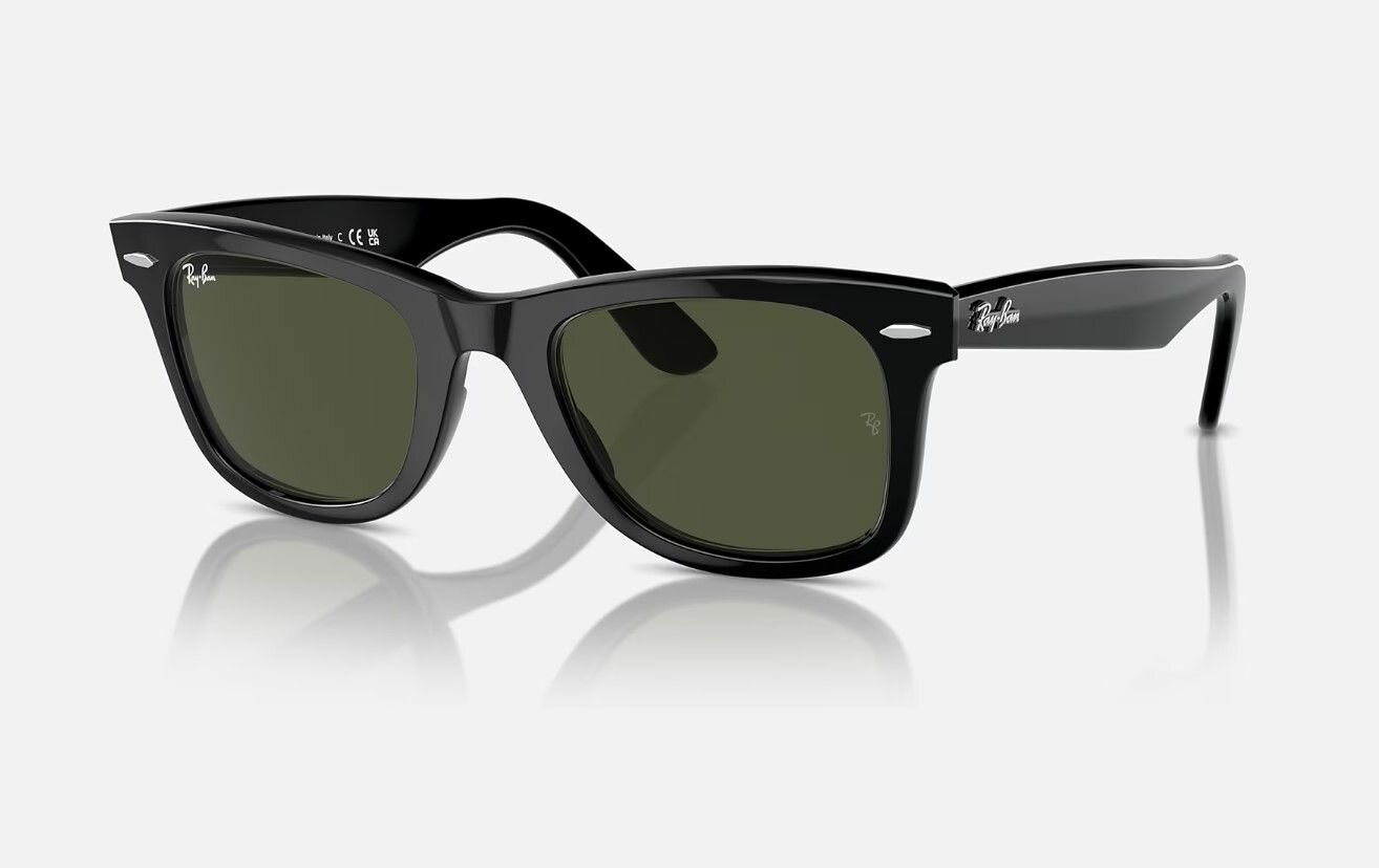 фото Солнцезащитные очки мужские RAY-BAN с чехлом, линзы зеленые, RB2140-902/50-22
