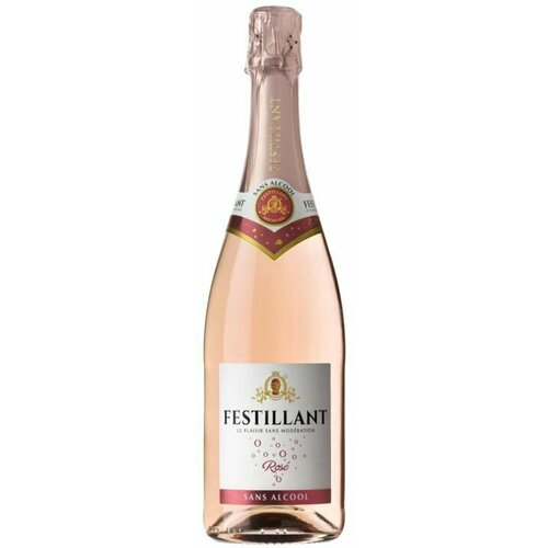 Вино Фестийан Розе игристое безалкогольное розовое напиток безалкогольный сильногазированный 0,75 Франция
