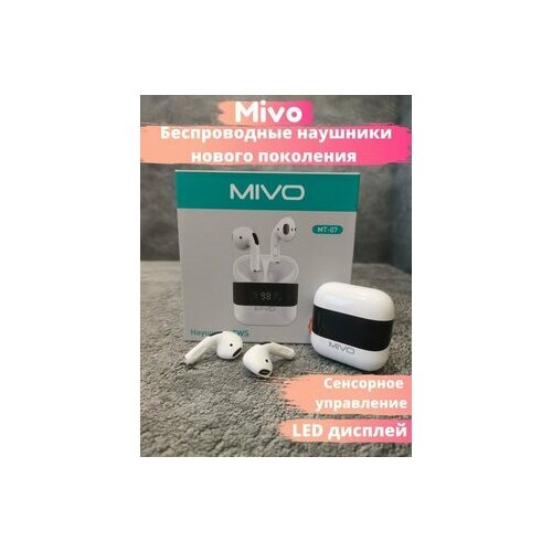 Беспроводные наушники MIVO Bluetooth 50 с сенсорным управлением и LED дисплеем 220000₽