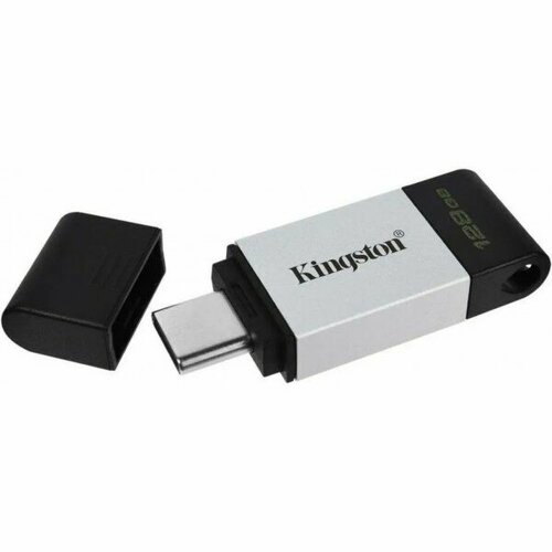 Память Flash USB 128 Gb Kingston DataTraveler 80, Черная (DT80/128GB)Type-C флешка 256gb kingston datatraveler 80 usb 3 2 type c dt80 256gb