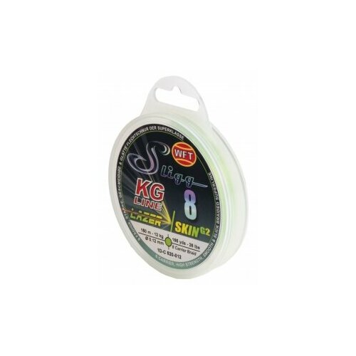 фото Леска плетёная wft kg sligg lazer skin g2 x8 chartreuse150/012