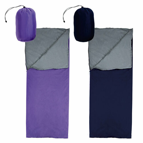 Спальный мешок-одеяло СМ001 (фиолетовый серый+синий серый) (101087)