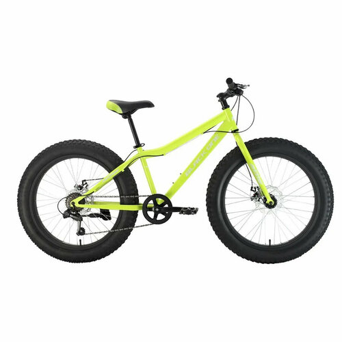 Подростковый велосипед фэтбайк Black One Monster 24 D 7 скоростей 2022 года рама 14,5 зеленый/белый/зеленый