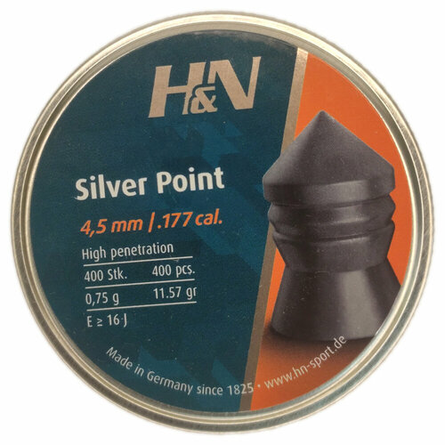 Пули для пневматики H&N Silver Point 4,5 мм 0,75 г 400шт