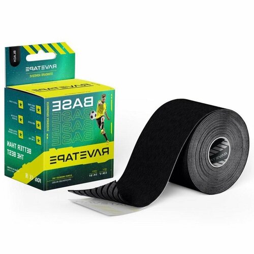 Кинезиотейп RaveTape BASE 5×5 BLACK RVTB-BLK-55