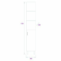 Пенал подвесной Onika ТИМБЕР 30.01 белый мат./дуб сонома 403066 - фото №7