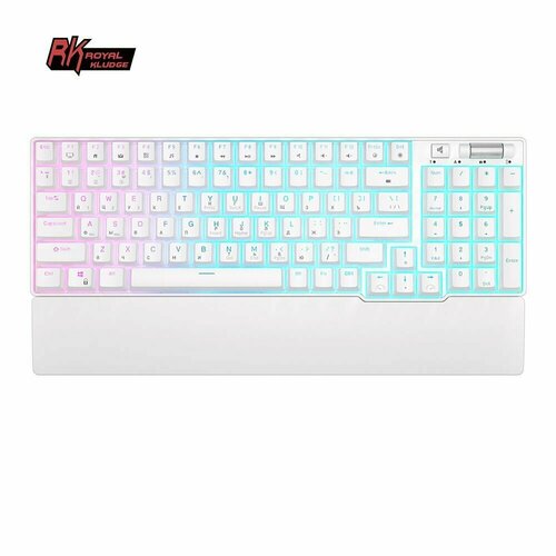 Беспроводная клавиатура Royal Kludge RK96 RGB Белая (синие свитчи) игровая клавиатура xpg summoner cherry mx blue switches usb алюминиевая рама rgb подсветка подставка под запястья usb порт