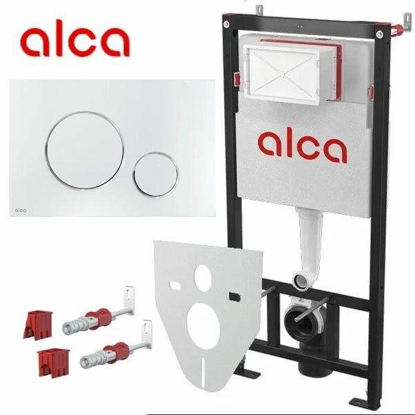 Alcaplast Set 4v1 для установки унитаза с панелью смыва хром глянцевая AM101/1120-4:1 RU M671-0001