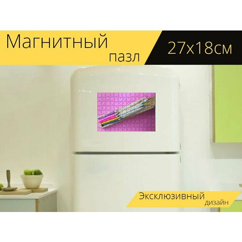 Магнитный пазл Карандаши, цветной, рисовать на холодильник 27 x 18 см. магнитный пазл карандаши цветной рисовать на холодильник 27 x 18 см