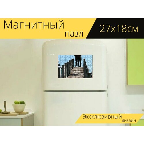 фото Магнитный пазл "сеть, настроение, романтика" на холодильник 27 x 18 см. lotsprints