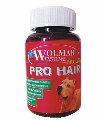 Wolmar Winsome Pro Bio PRO HAIR комплекс для улучшения кожи и шерсти, для щенков и собак, 180 таб.