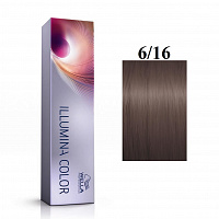 Стойкая крем-краска 6/16 Темный блонд пепельно-фиолетовый - Wella Professionals Illumina Color 6/16 60 ml