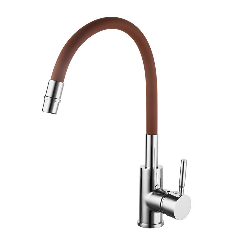 Смеситель для кухни с гибким силиконовым изливом GROSS AQUA ColorFlex ...