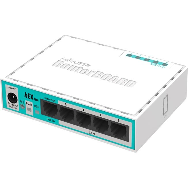 Роутер MIKROTIK hEX lite, белый [rb750r2]