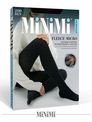 Колготки MiNiMi Fleece Micro, 200 den, размер 2, черный