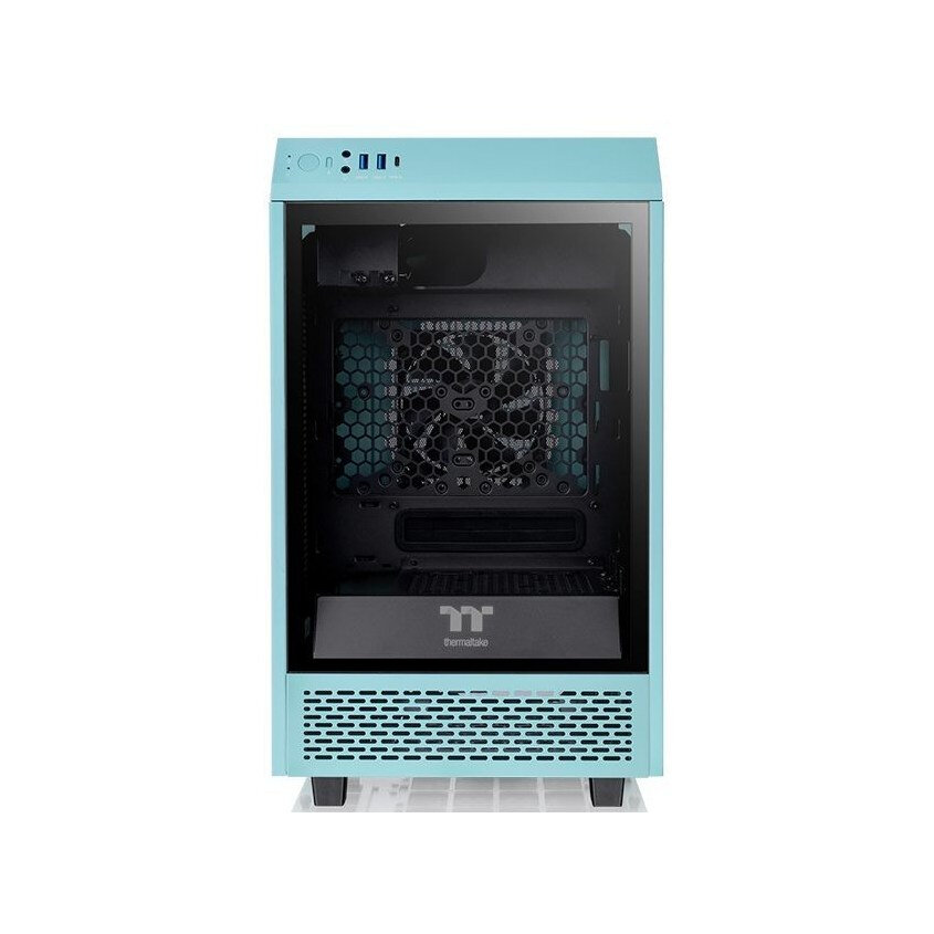 Корпус mini-ITX Thermaltake CA-1R3-00SBWN-00 бирюзовый, без БП, боковая панель из закаленного стекла, USB Type-C, 2*USB 3.2, a - фото №7