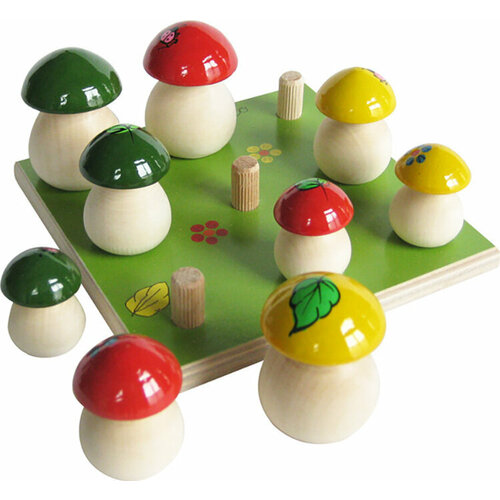 Развивающая игра сортер Монтессори Грибы на поляне, 9 шт развивающая игрушка динни грибы на поляне 1002