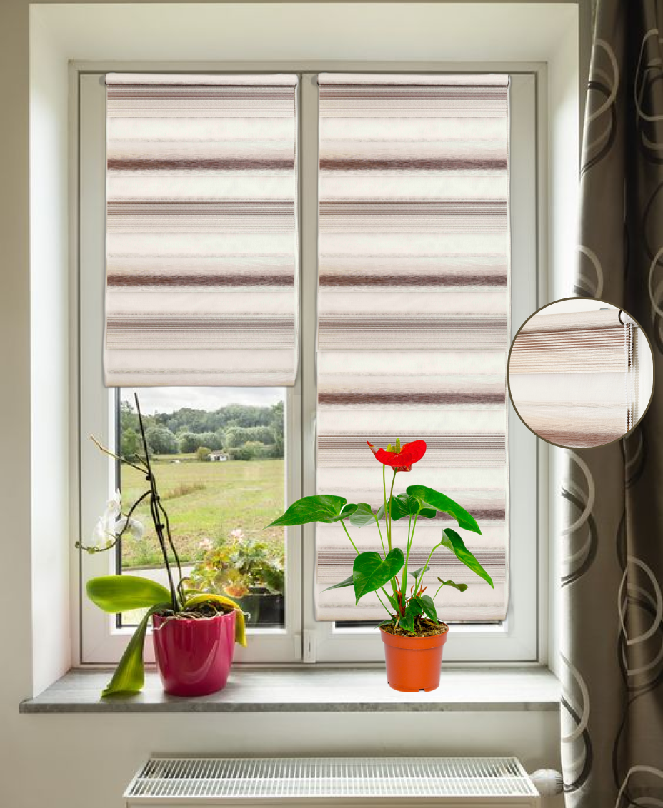 фото Рулонная штора день ночь 60 на 160 см