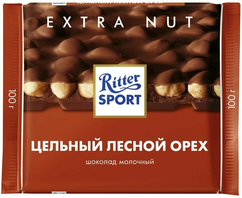 Шоколад Ritter Sport Молочный Цельный лесной орех 100г х 3шт