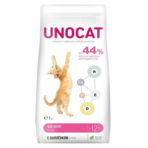 UnoCat Корм сухой для котят с цыпленком и рисом, 1 кг