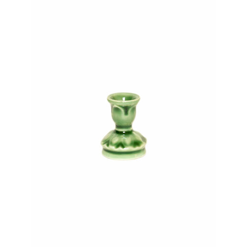Подсвечник церковный керамический Ландыш зеленый, подсвечник для свечи религиозный, d - 10 мм под свечу