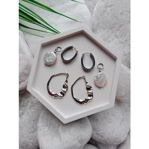 Серьги-трансформеры Академия Важности, жемчуг пресноводный культивированный, серебряный, белый