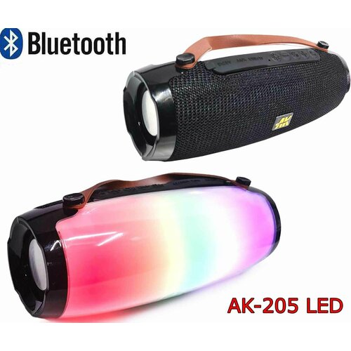 Беспроводная Bluetooth-колонка AK-205 с функцией цветомузыки до 10-ти часов работы 179900₽