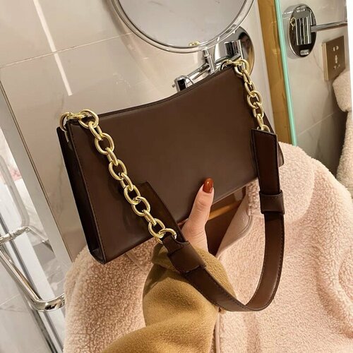 фото Сумка кросс-боди modi lili, фактура гладкая, коричневый