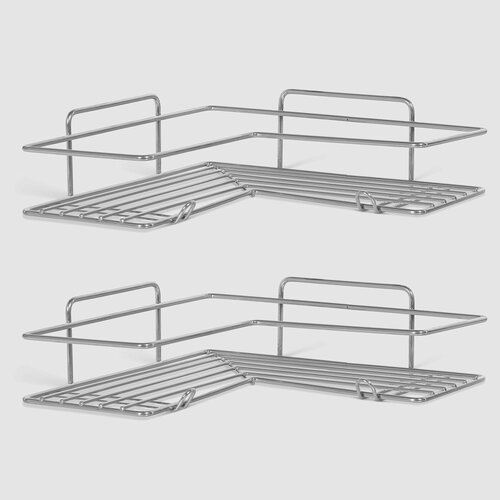 Полочки угловые комплект Suntel металлические хром 2 шт