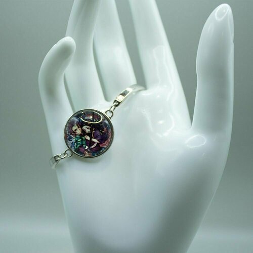 фото Браслет, металл, акрил, бордовый anime top