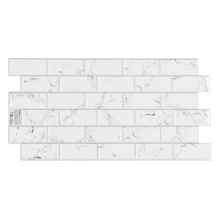 Панель ПВХ листовая плитка Каррара, 485х960 мм, пвх панели для стен декоративные