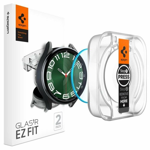 Защитное стекло гибридное Spigen GLAS.TR EZ FIT для Galaxy Watch 6 (47 MM) CLEAR (2 шт в комплекте)