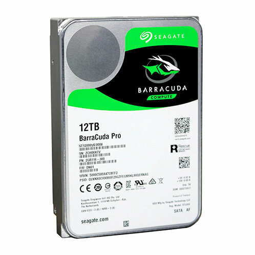 Жесткий диск Seagate SkyHawkAI ST12000VE0008, 12ТБ, HDD, SATA III, 3.5"
