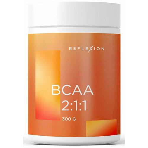 Аминокислоты Reflexion BCAA 2:1:1, 300 г, натуральный вкус 100% всаа 2 1 1 200 г натуральный вкус